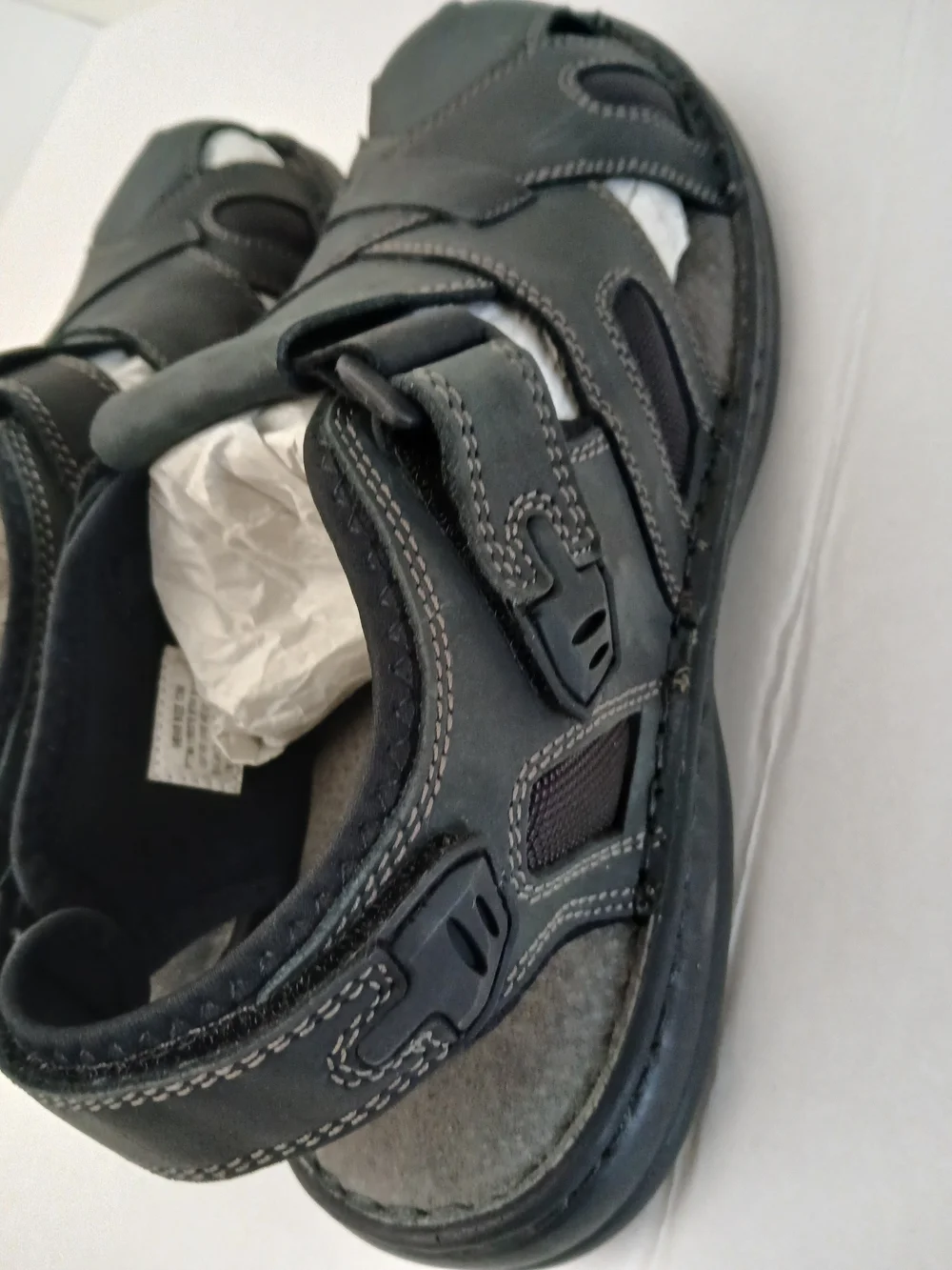 Men's Black Leather  Sandals Size 13 New $25